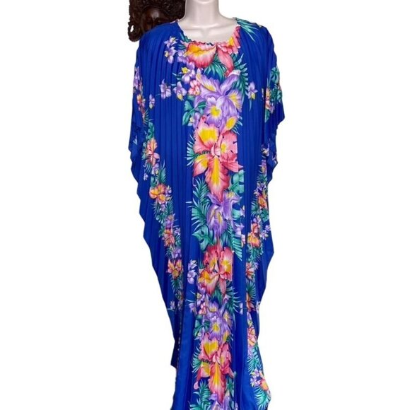 Vintage Royal Creations Hawaiin Dress Floral  MuMu Kaftan Kimono Made Hawaii u - Picture 10 of 10